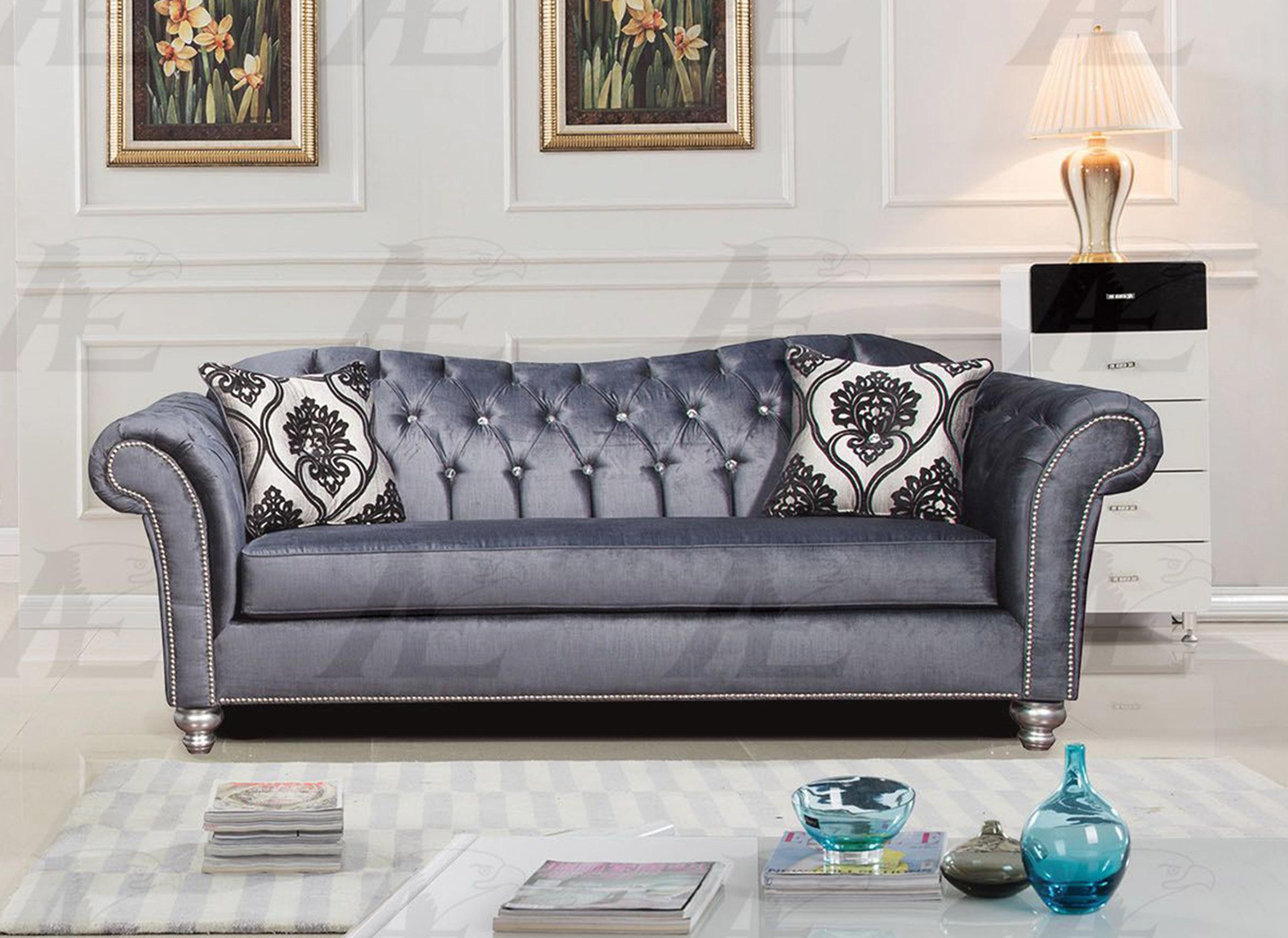 

    
American Eagle Furniture AE2600-GB Greyish Blue Tufted Sofa Fabric Contemporary
