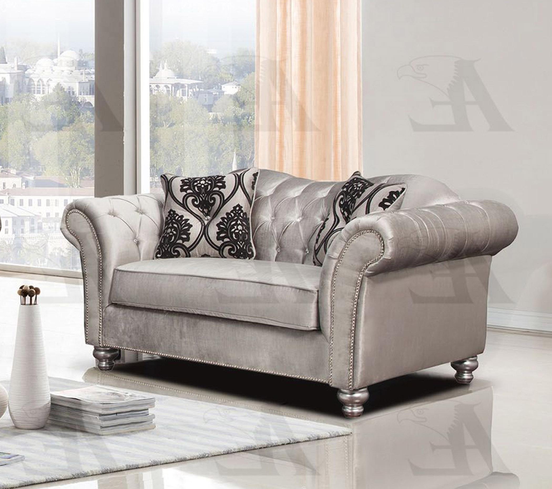 

                    
American Eagle Furniture AE2600-S Sofa and Loveseat Set Silver Fabric Purchase 

