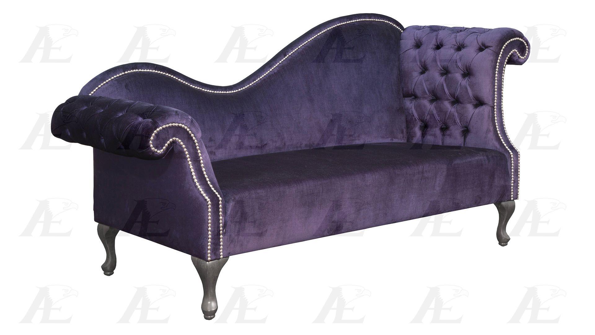 Traditional Sofa AE2601-NB AE2601-NB-SF in Purple Fabric