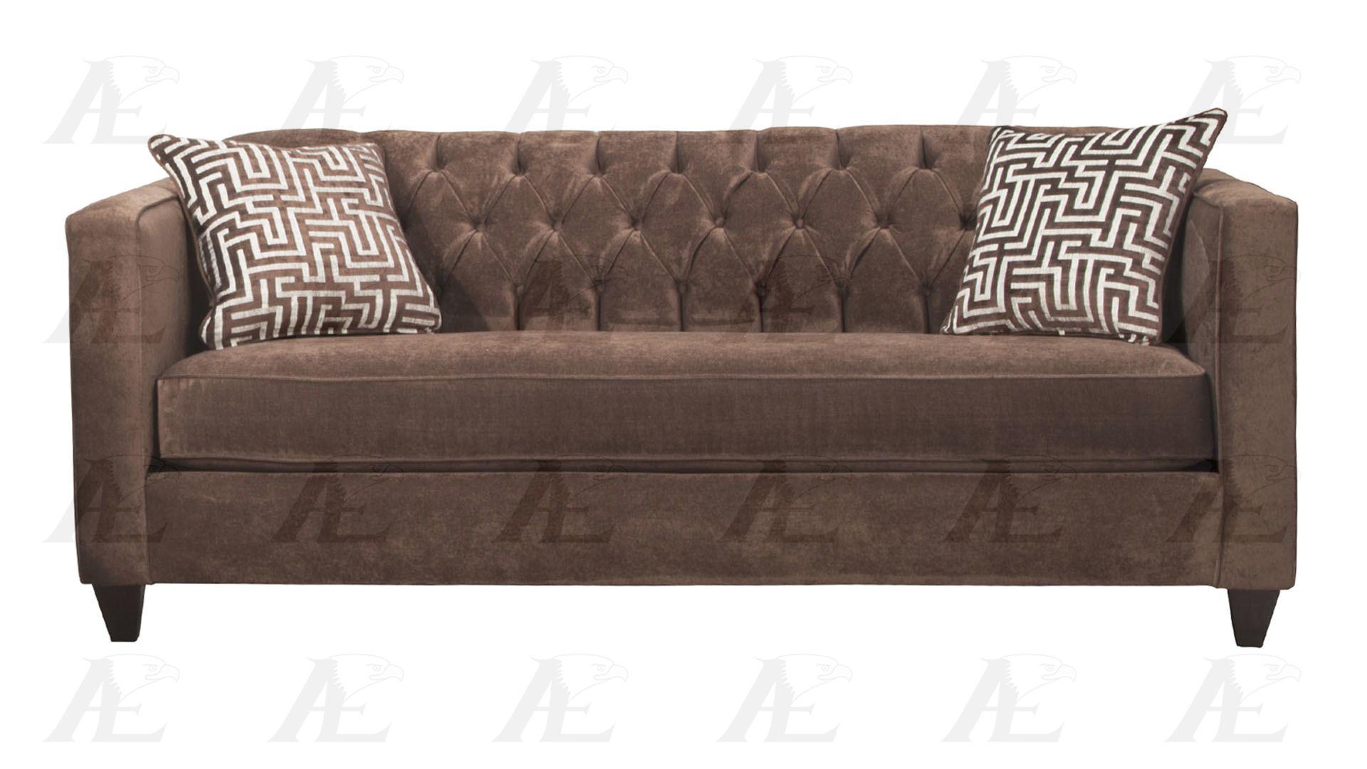

    
American Eagle Furniture AE2602-BR Brown Tufted Sofa and Loveseat Set Fabric Contemporary 2Pcs
