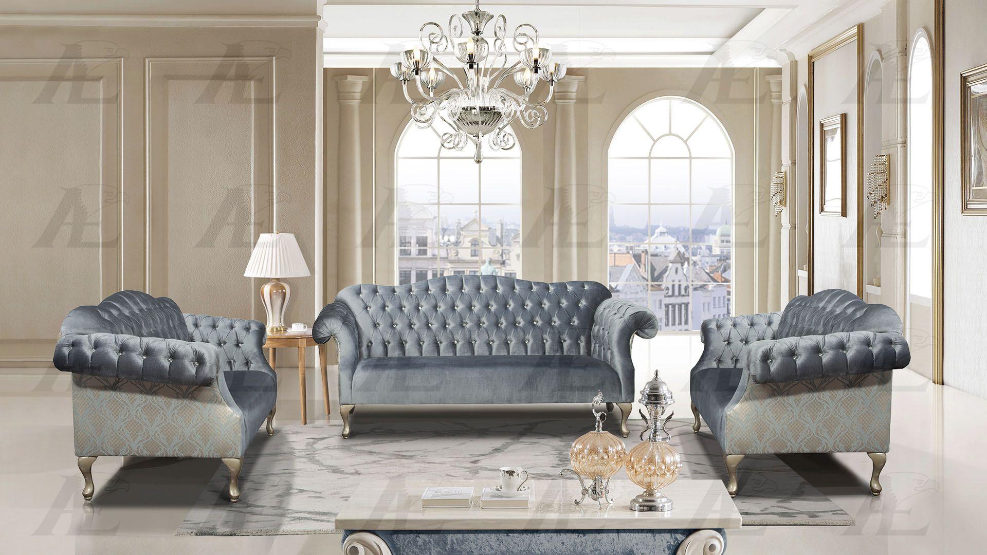 

    
Light Blue Fabric Tufted Sofa Set 3Pcs AE2603-LB American Eagle SPECIAL ORDER
