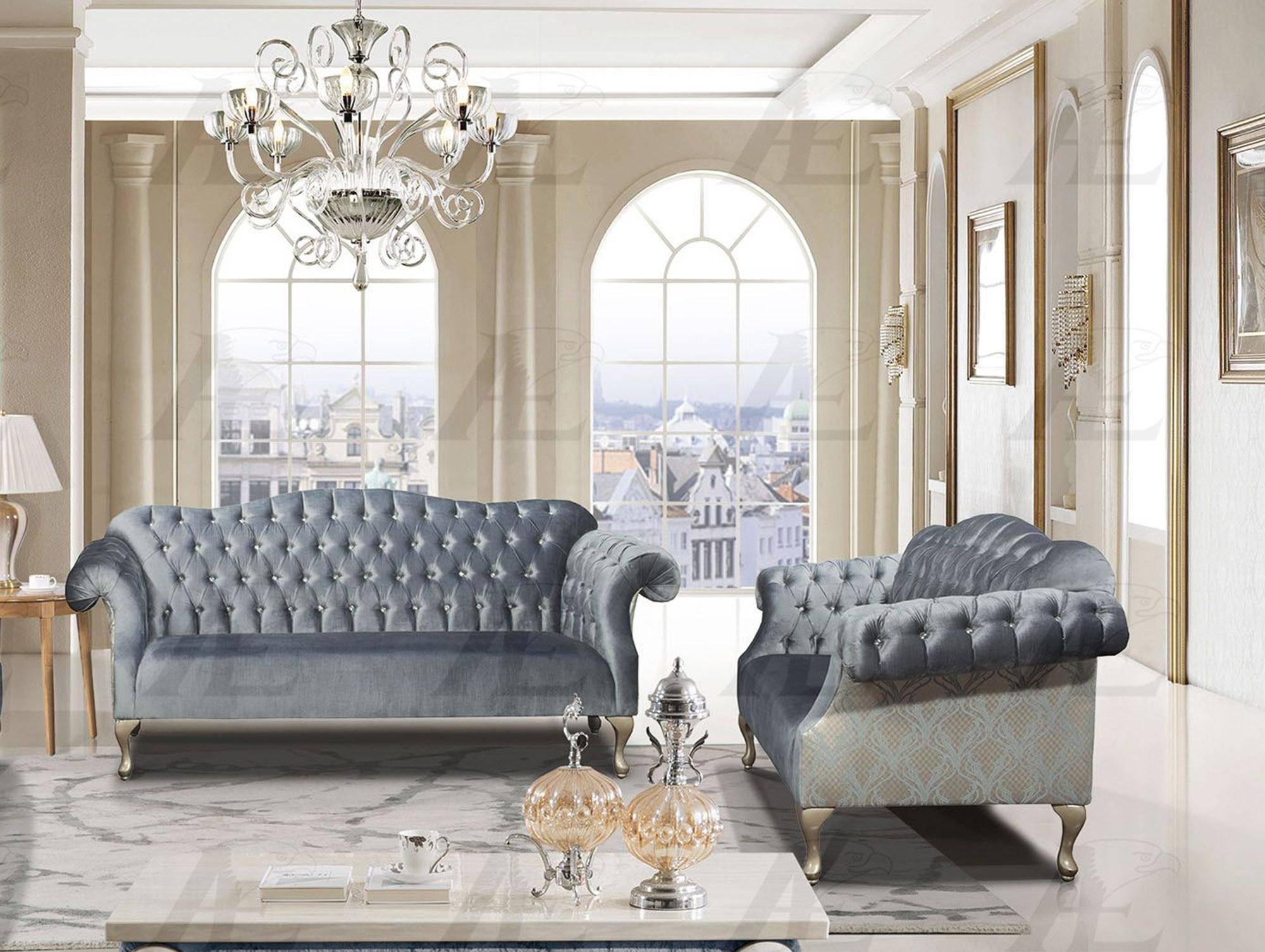 

    
Light Blue Fabric Tufted Sofa Set 2Pcs AE2603-LB American Eagle SPECIAL ORDER
