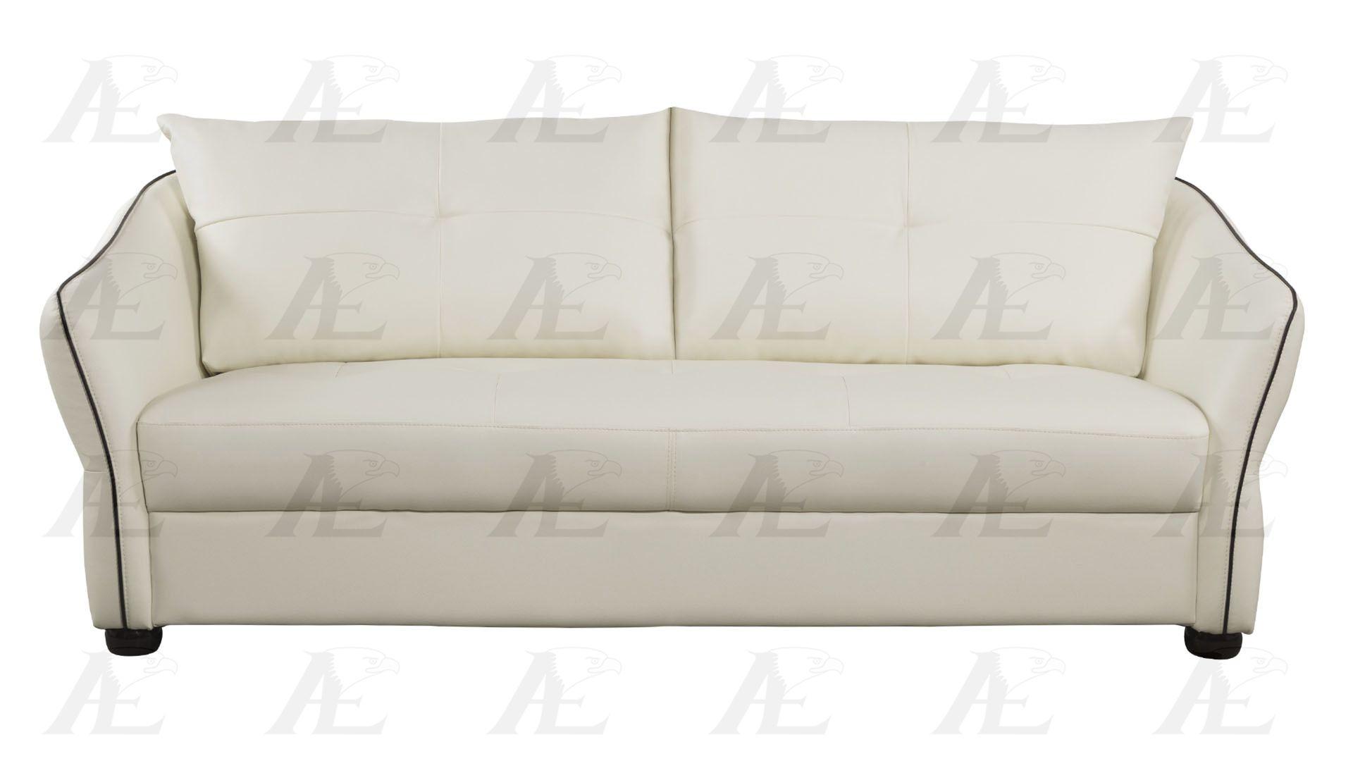 

    
Ivory Sofa and Loveseat Faux Leather Set 2Pcs American Eagle AE348-IV
