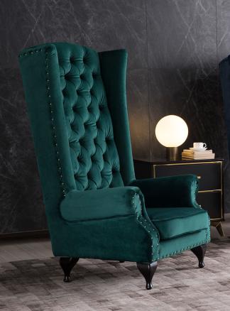 Modern Accent Chair AE506-GN AE506-GN in Green Velvet