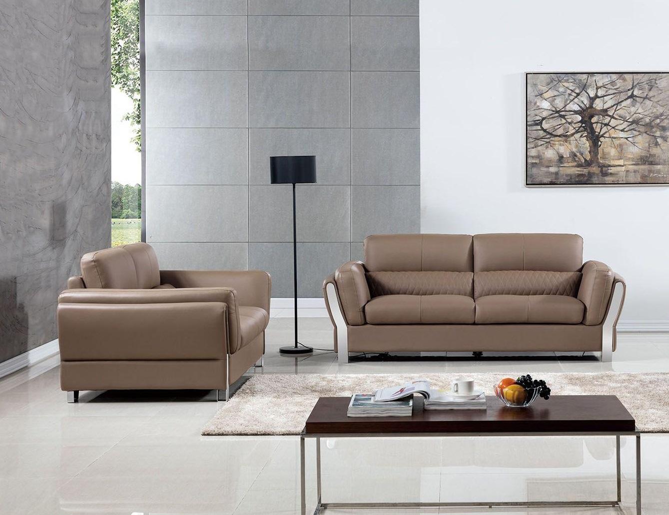 

    
Taupe Microfiber Leather Sofa Set 2 AE690-TPE American Eagle Contemporary Modern
