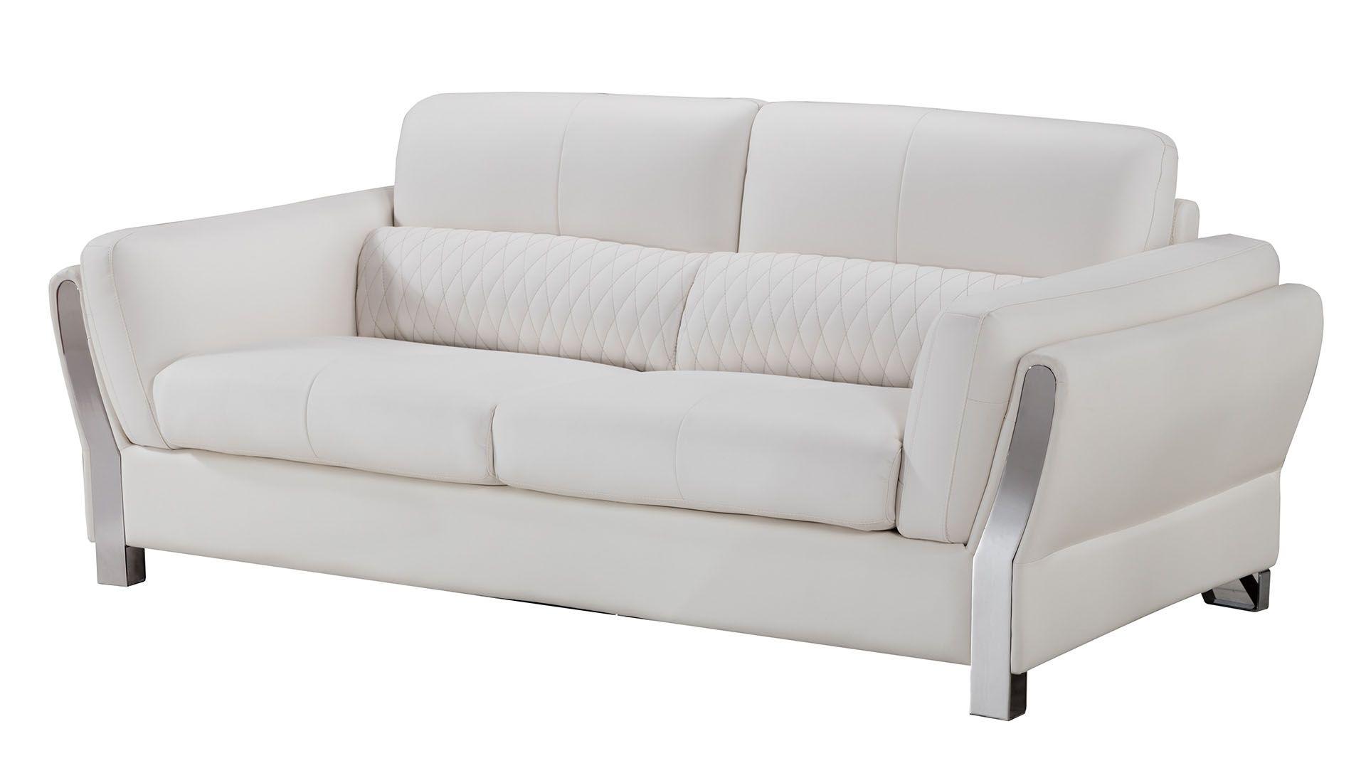 

    
White Microfiber Leather Sofa Set 3Pcs AE690-W American Eagle Contemporary
