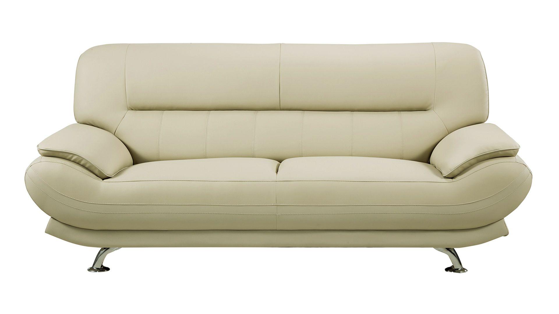 

    
Khaki Faux Leather Living Room Sofa  AE709-CRM American Eagle Modern
