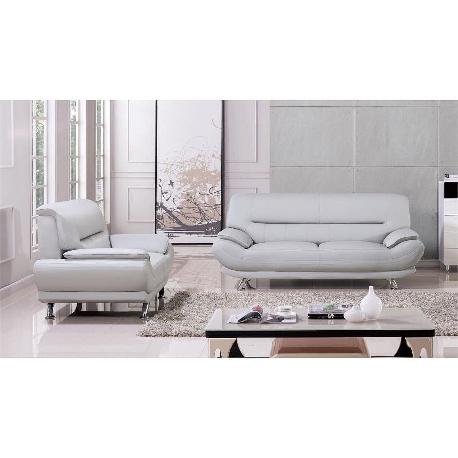 

    
Light Gray Faux Living Room Sofa Set 2Pcs AE709-LG American Eagle Modern
