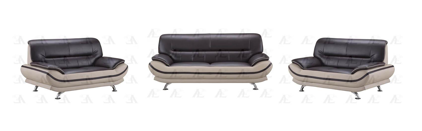 

    
Mahogany & Light Gray Sofa and 2 Loveseats Set 3Pcs American Eagle AE709-MA.LG
