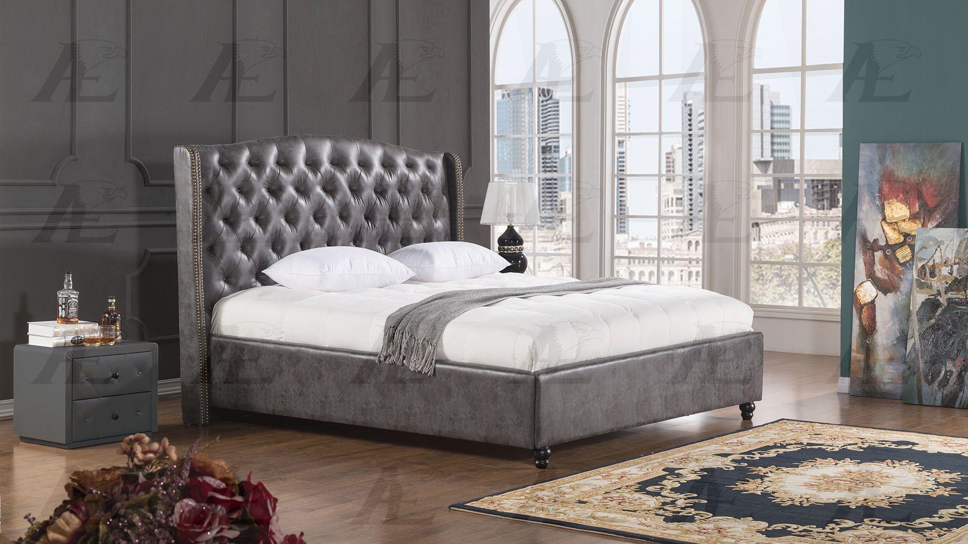 

    
Dark Gray Cal King Size Bed Leather Fabric Tufted Headboard American Eagle BD062-DG
