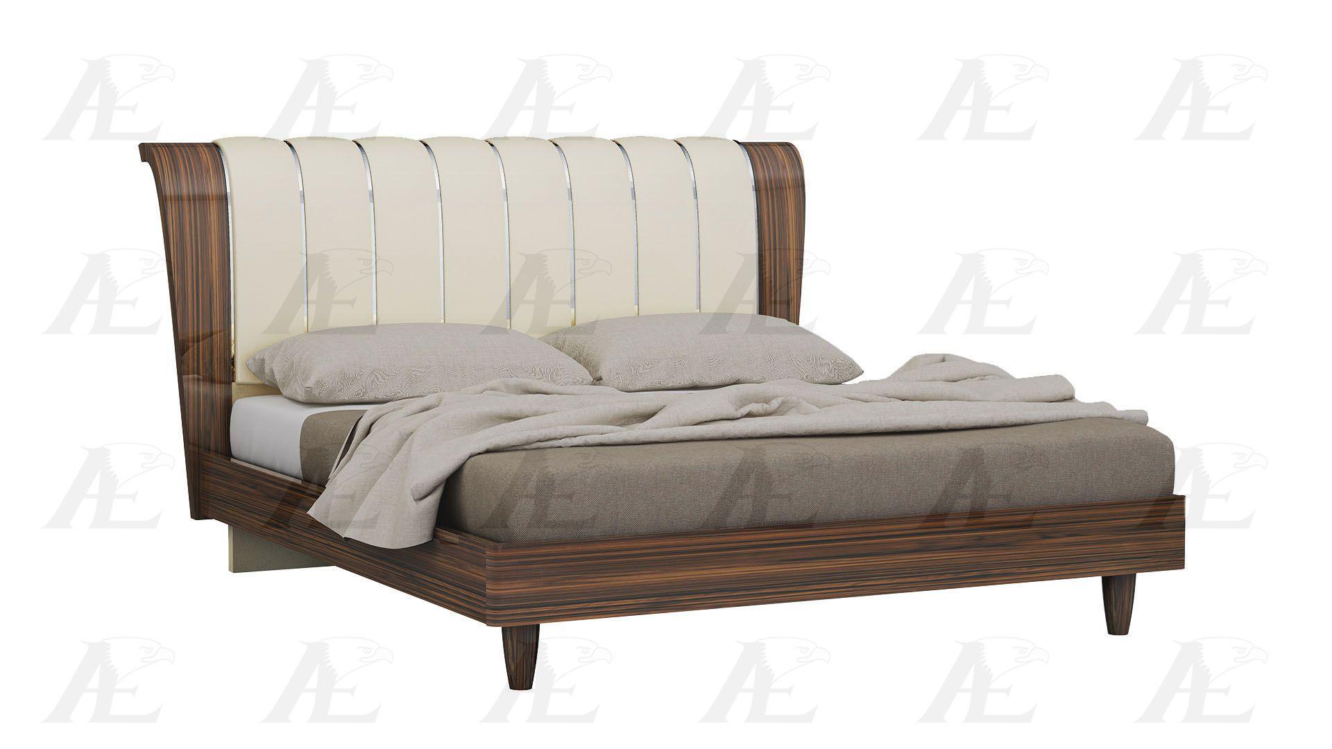 

    
American Eagle Furniture B-P101 Ivory Brown Rosewood Eastern King Size Platform Bed Lacquer finish
