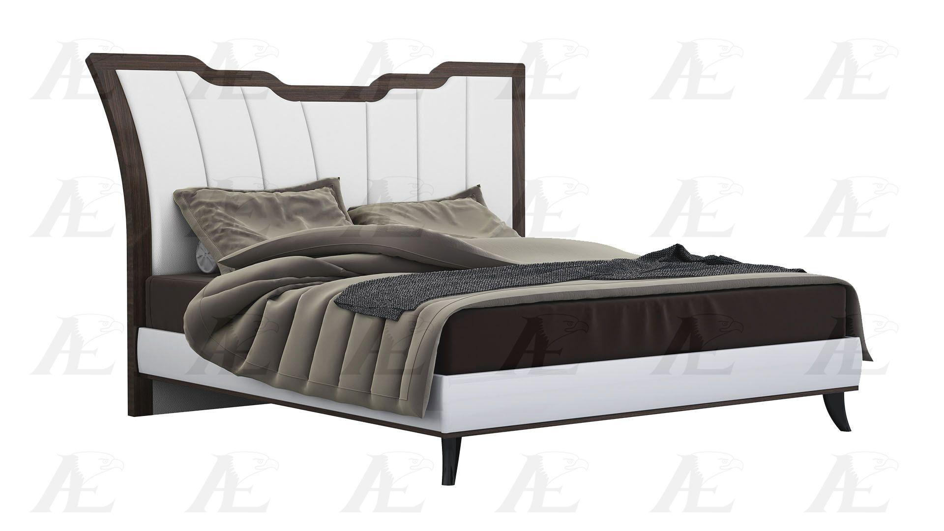 

    
American Eagle Furniture B-P105 Palisander Brown White Finish Queen Size Bed Wood Modern
