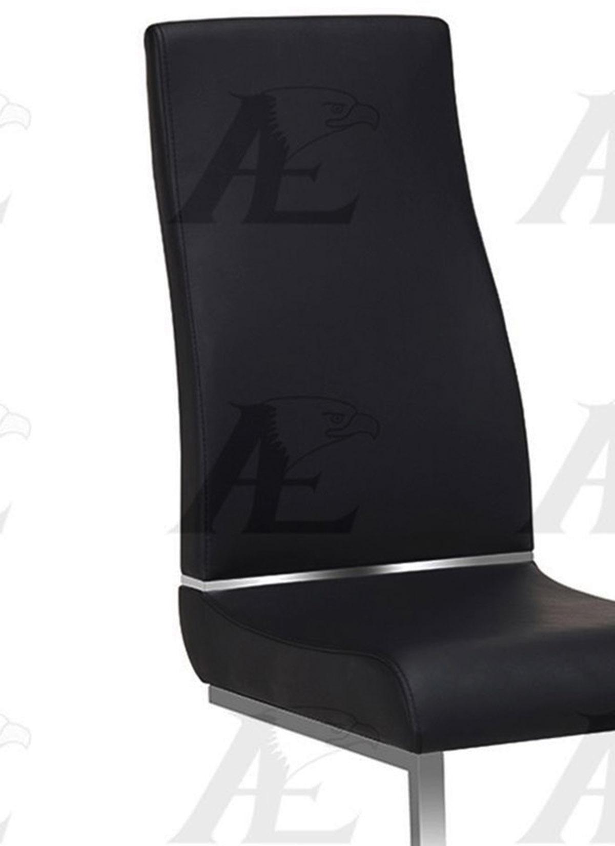 

    
Dining Chair Swing Legs Set 2 Black Faux Leather American Eagle CK-1532E-BK
