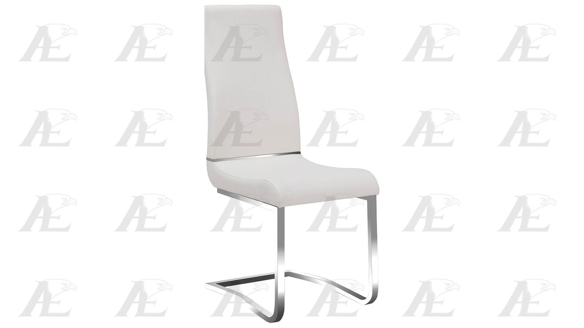 Modern Dining Side Chair CK-1532E-W CK-1532E-W-Set-2 in White PU