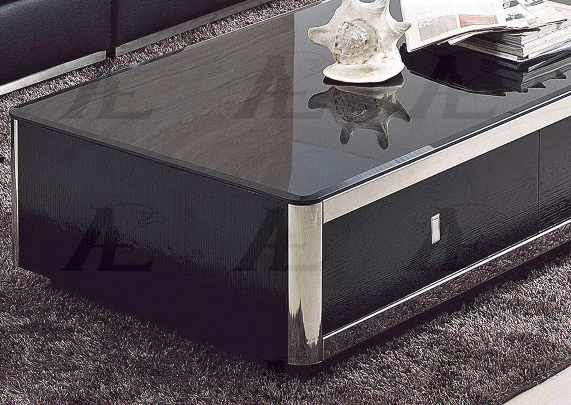 

    
Black Tempered Glass Top Coffee Table Modern American Eagle CT-3086
