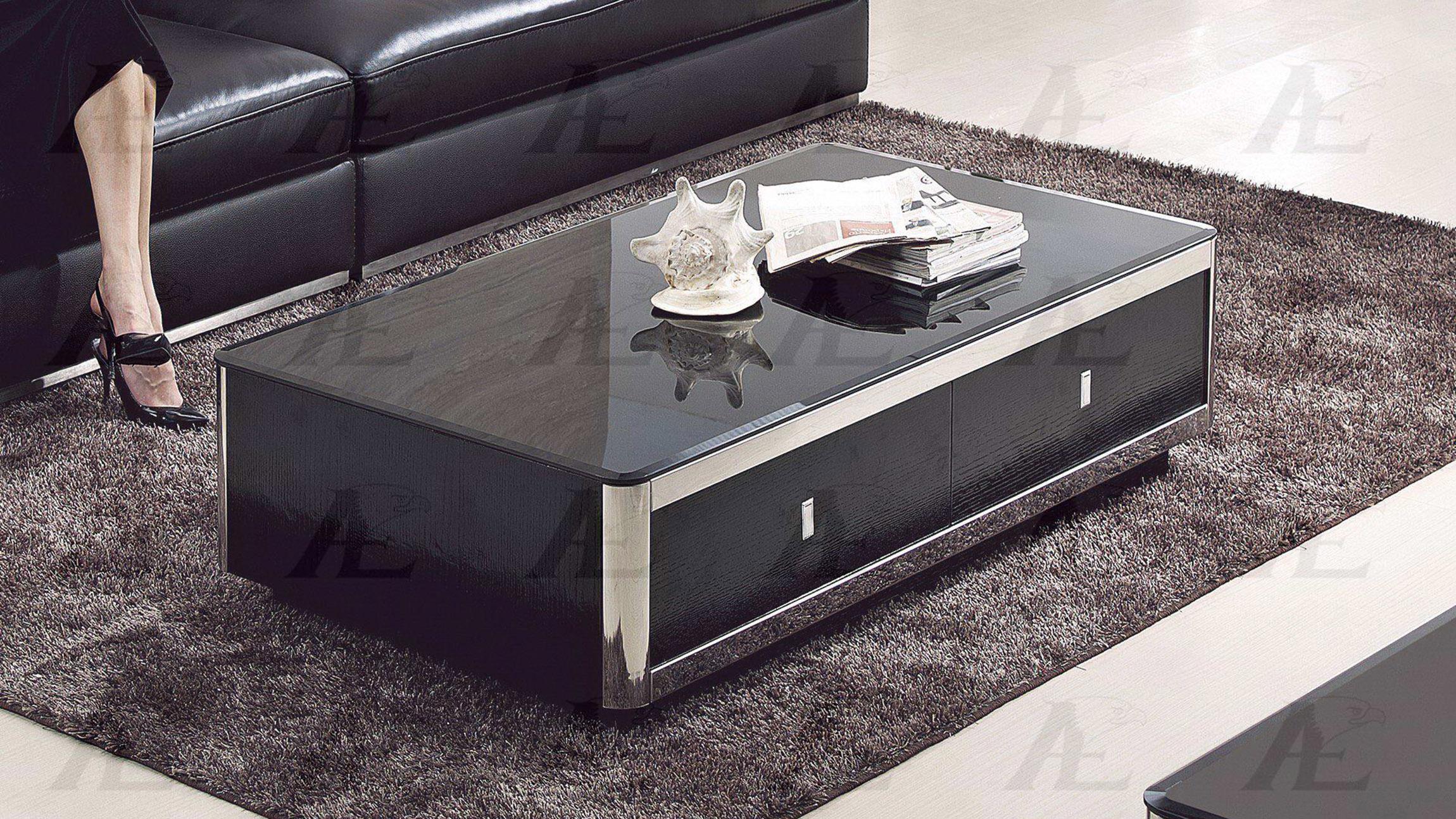 

    
Black Tempered Glass Top Coffee Table Modern American Eagle CT-3086
