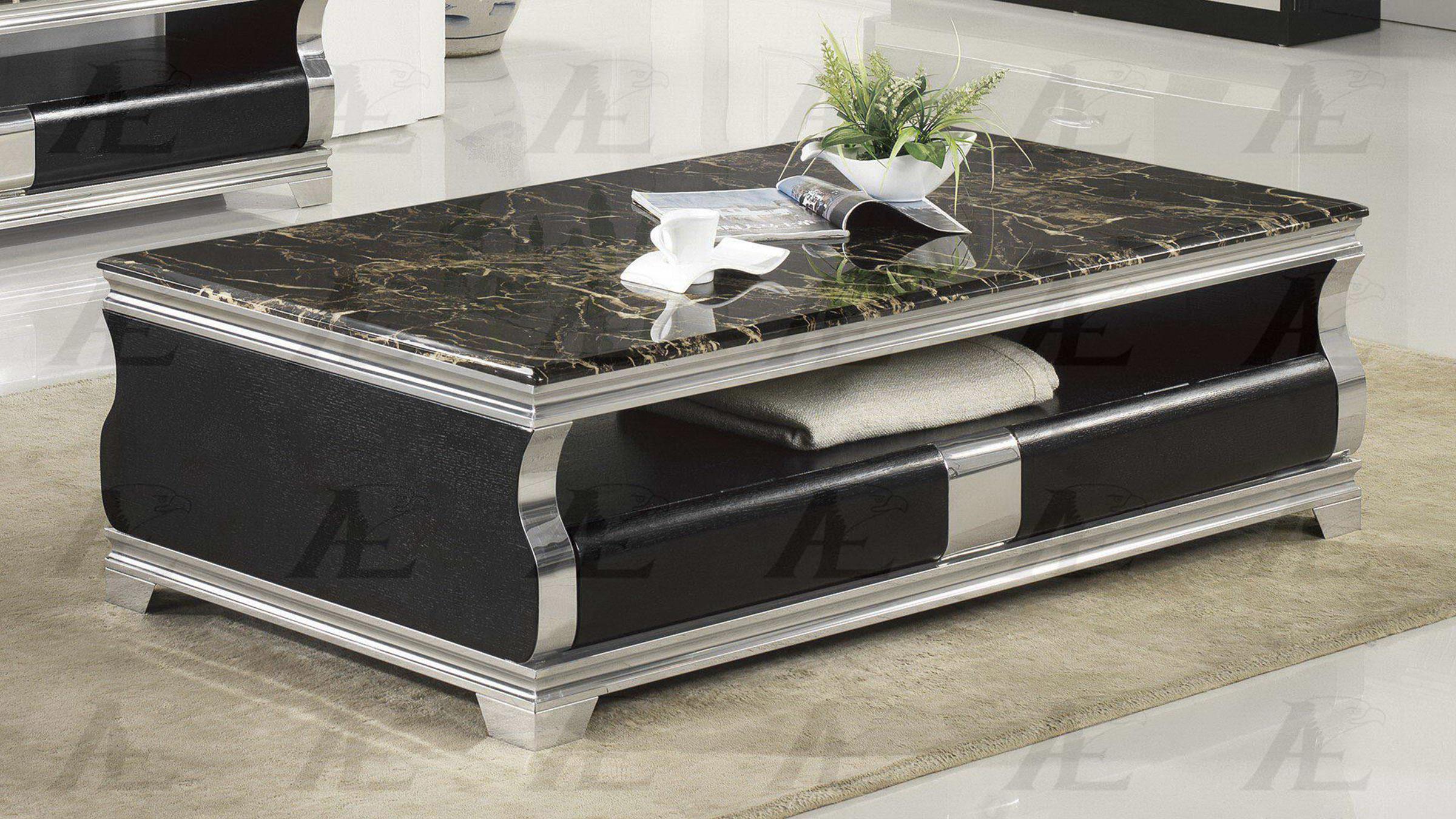 

    
Black Marble Top Coffee Table Modern American Eagle CT-C559
