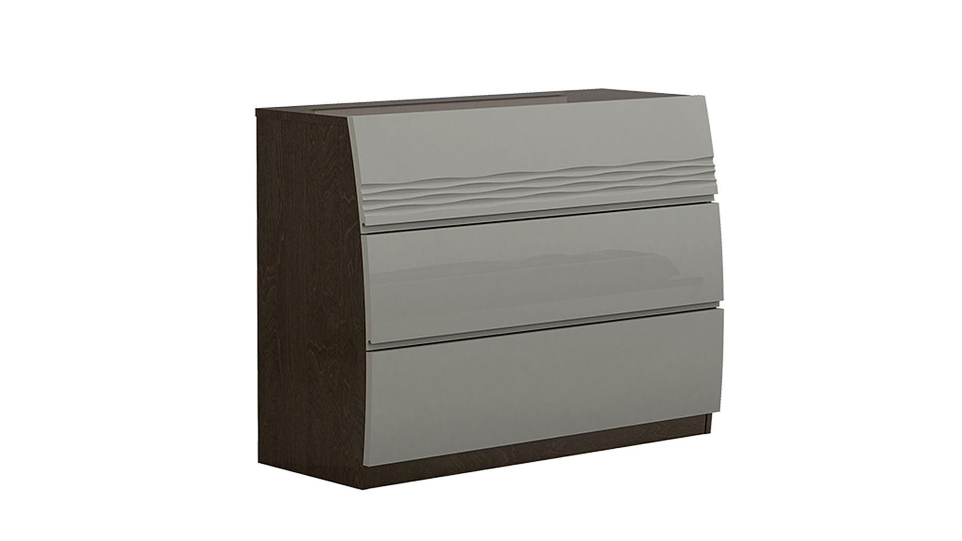 

    
Gray Lacquer Finish 3 Drawer Dresser Wood American Eagle DS-P102
