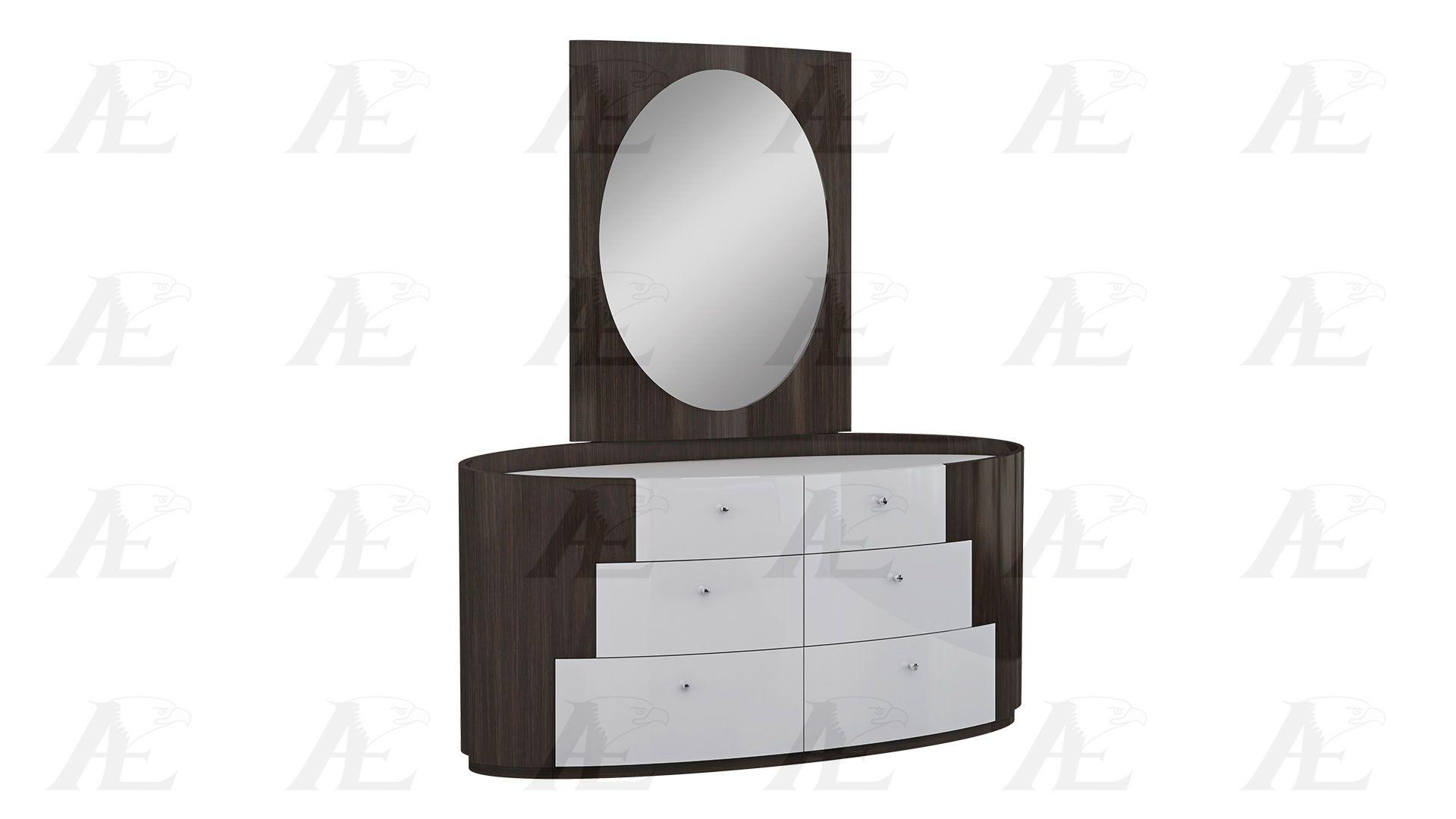 

    
American Eagle Furniture DS-P105 Palisander Brown White 6 Drawer Dresser Wood Modern
