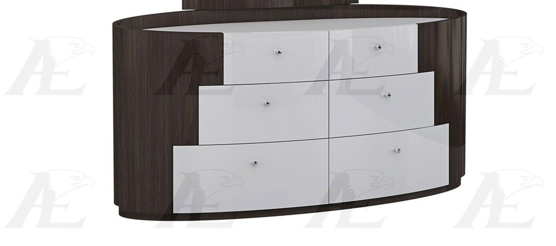 

    
American Eagle Furniture DS-P105 Palisander Brown White 6 Drawer Dresser Wood Modern
