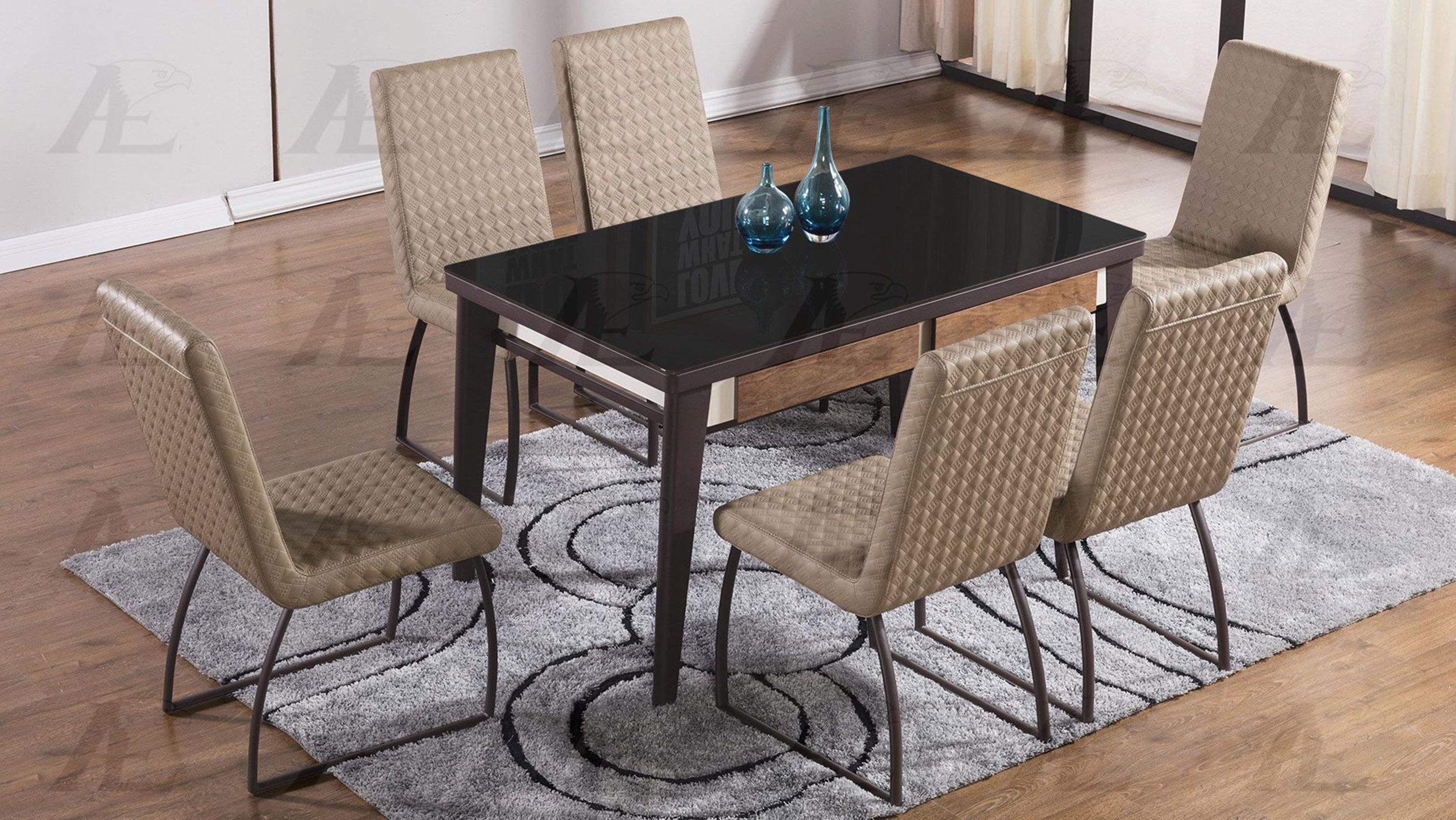 Contemporary Dining Table DT-D326 DT-D326 in Black, Ivory 