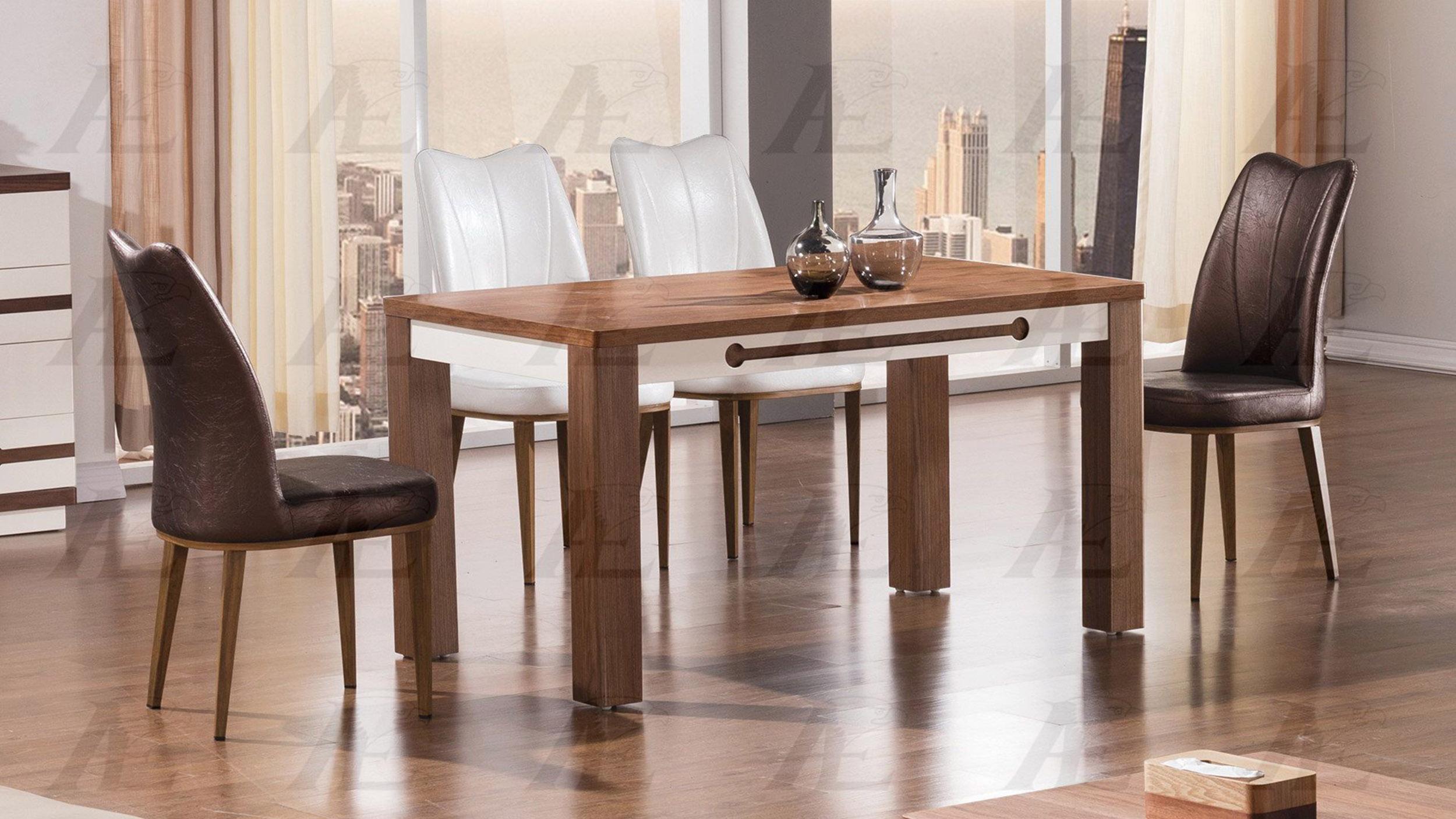 Modern Dining Table DT-D519 DT-D519 in Brown, Ivory 