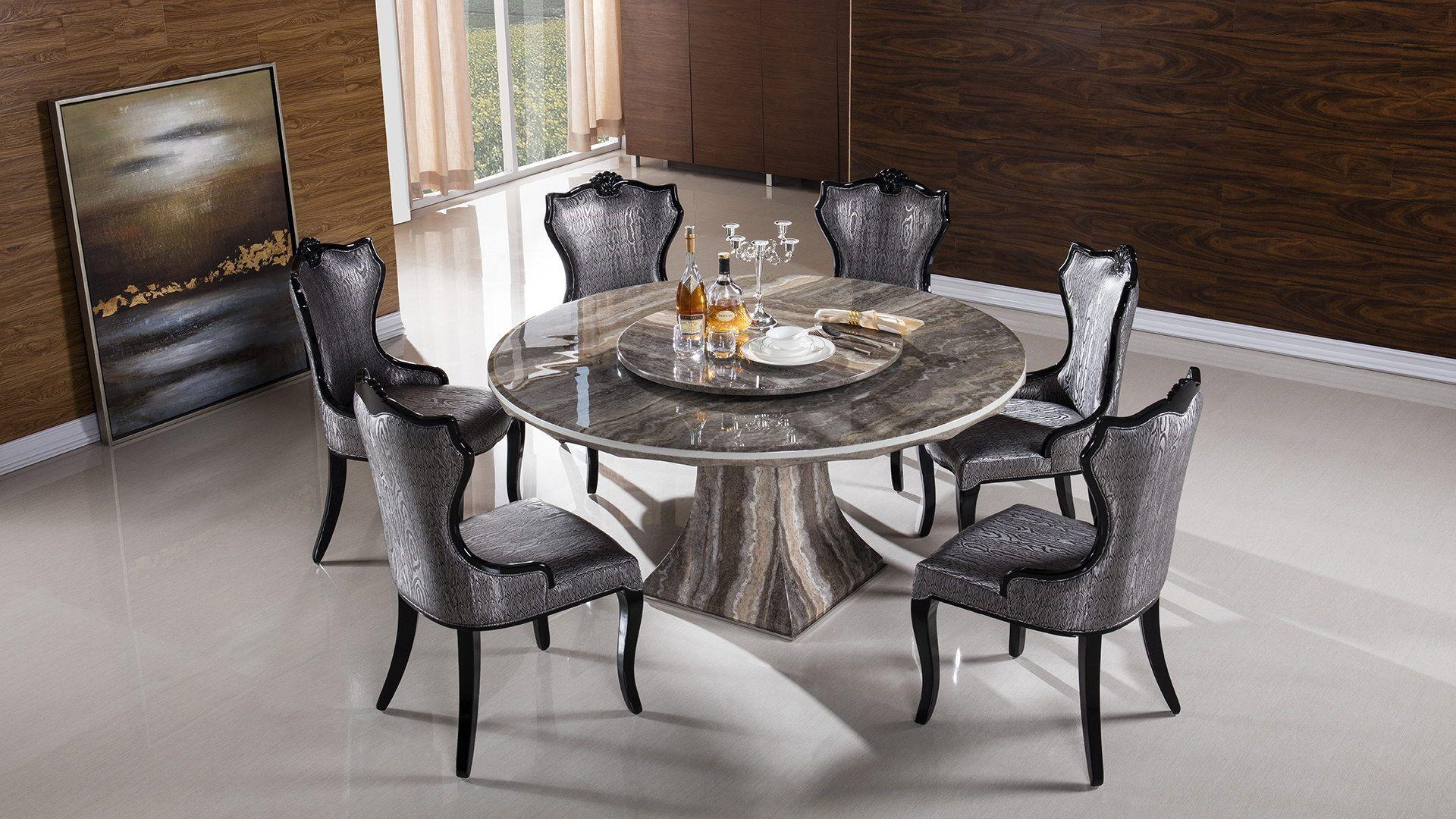 Modern Dining Table Set DT-H36 / CK-H1384B DT-H36-5PC in Silver, Gray, Black PU