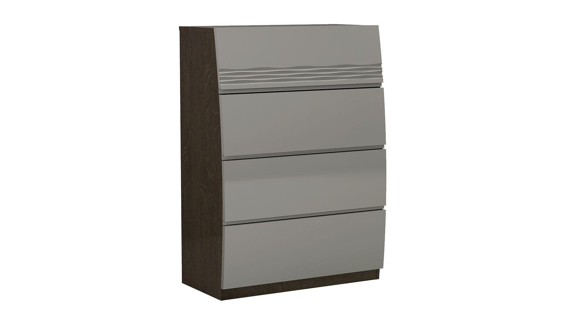

    
Gray Lacquer Finish 4 Drawer Chest Wood American Eagle ED-P102
