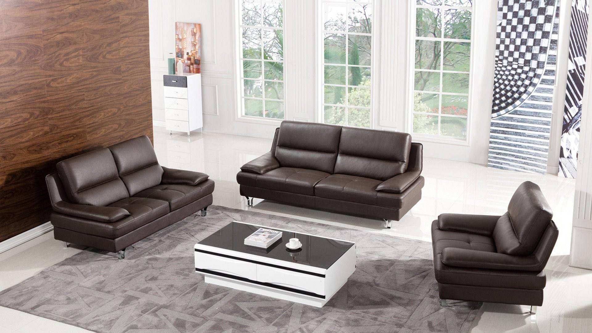 

    
Dark Chocolate Genuine Leather Sofa Set 3Pcs EK-B109-DC-SET American Eagle Modern
