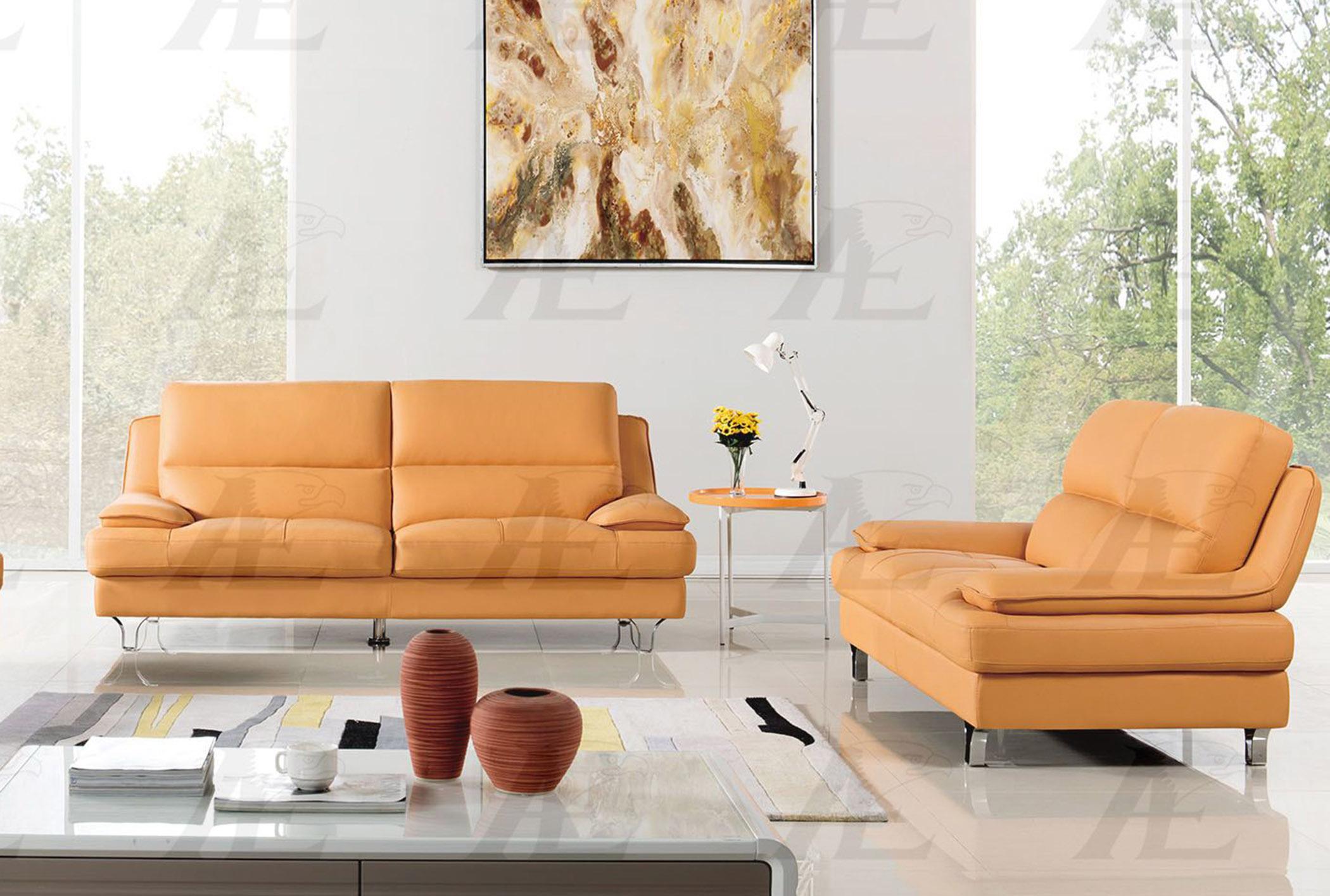 

    
American Eagle Furniture EK-B109-YO Yellow Sofa and Loveseat Genuine Leather Set 2Pcs Modern
