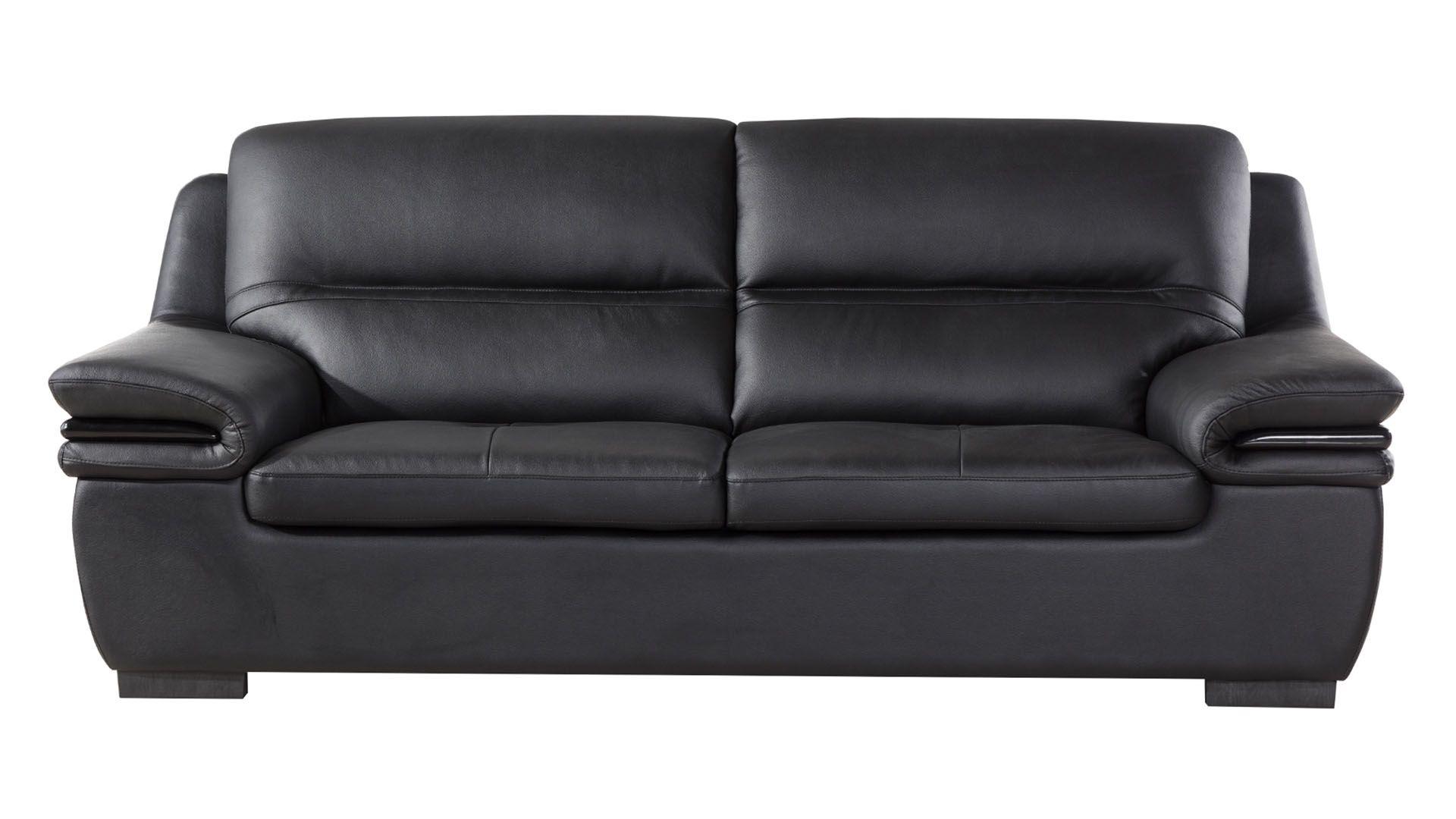 

    
Black Genuine Leather Sofa Set 3 Pcs EK-9113-BK-SET American Eagle Modern
