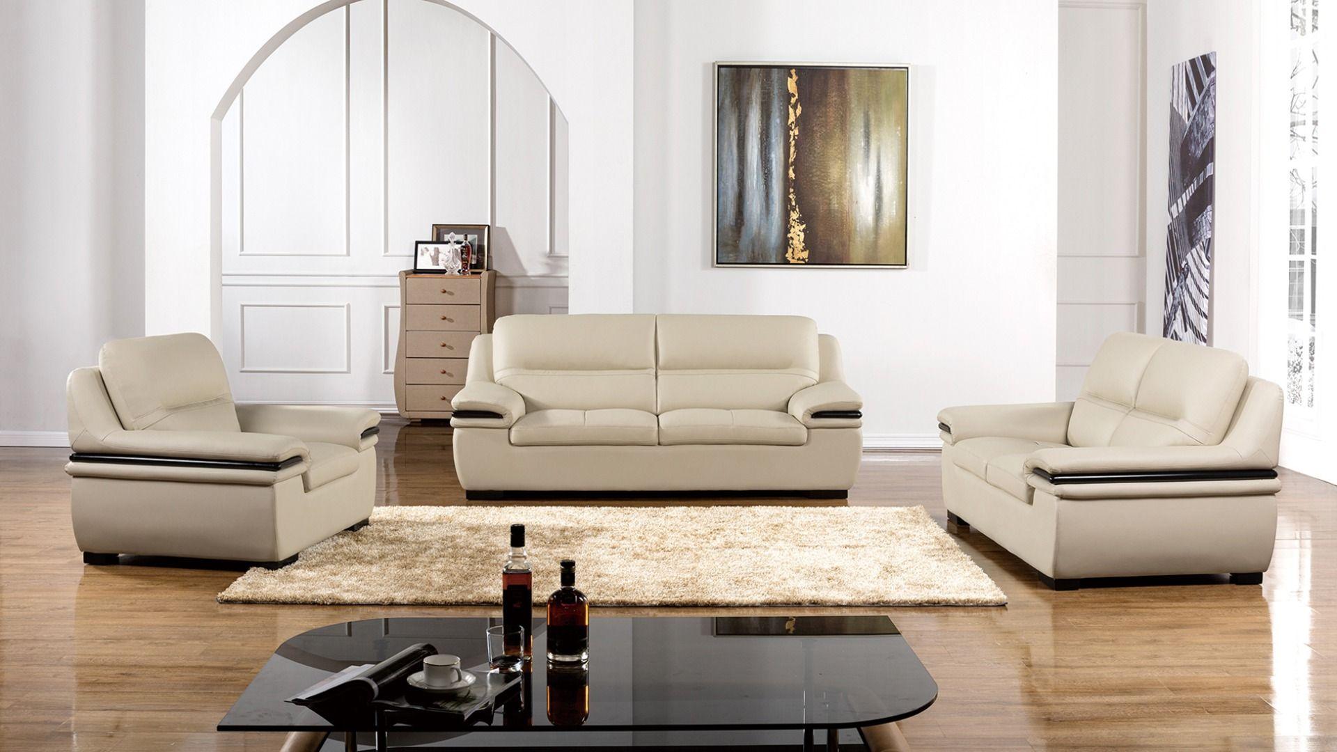 

    
Light Gray Genuine Leather Sofa Set 3Pcs EK-9113-LG-SET American Eagle Modern
