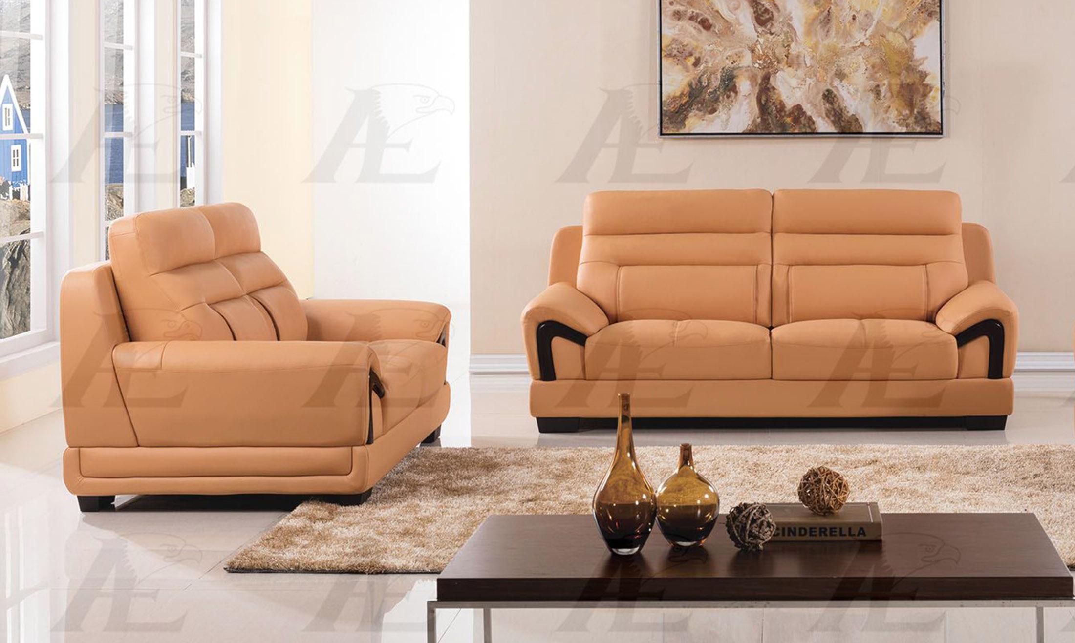 

    
Modern Yellow Sofa & Loveseat Set Genuine Leather 2Pcs American Eagle EK-B120-YO
