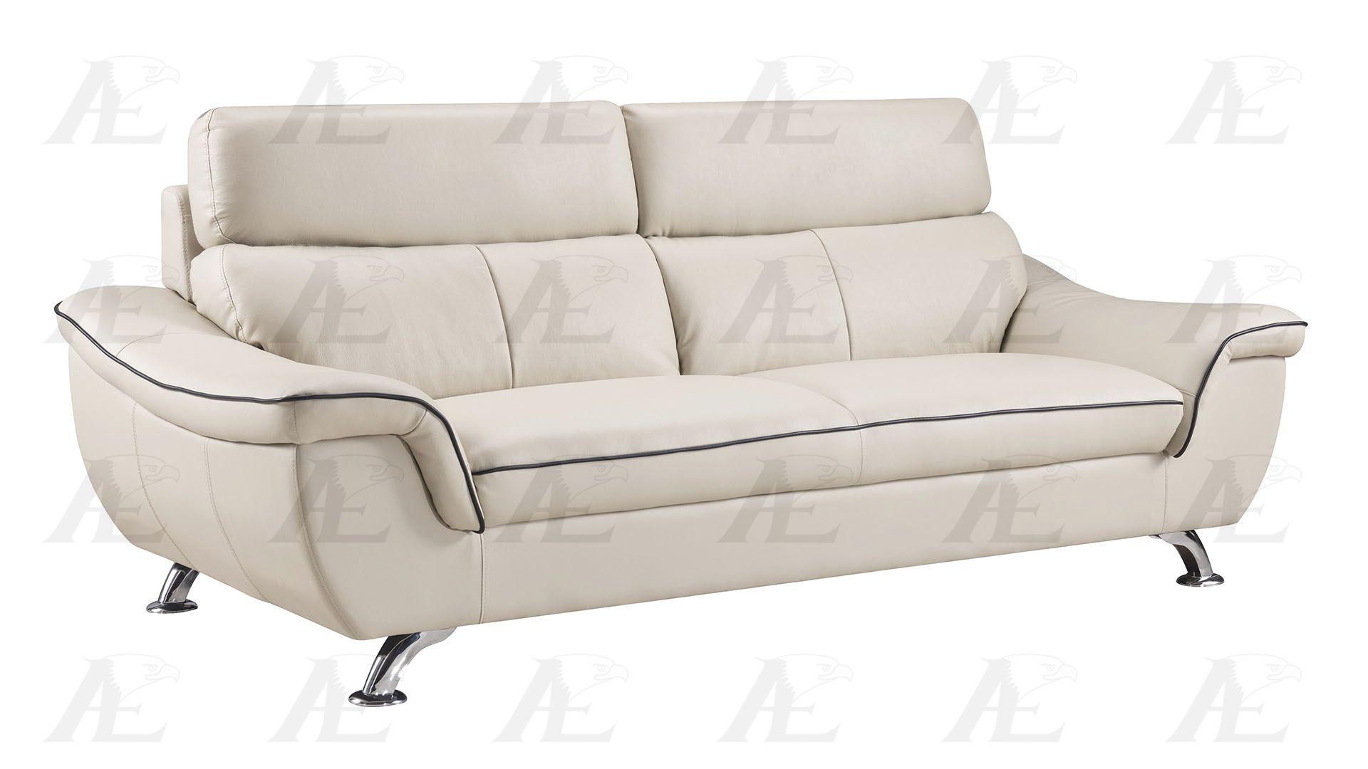 

    
American Eagle Furniture EK-B303-LG.BK Modern Light Gray Genuine Leather Sofa Set 3Pcs
