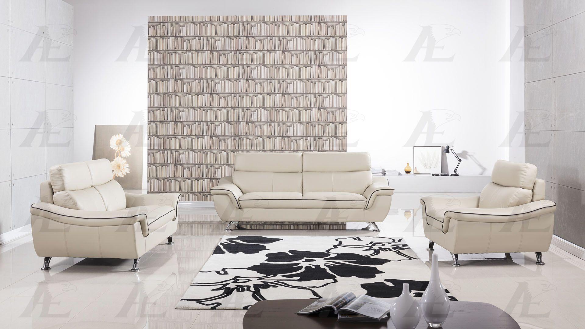 

    
American Eagle Furniture EK-B303-LG.BK Modern Light Gray Genuine Leather Sofa Set 3Pcs
