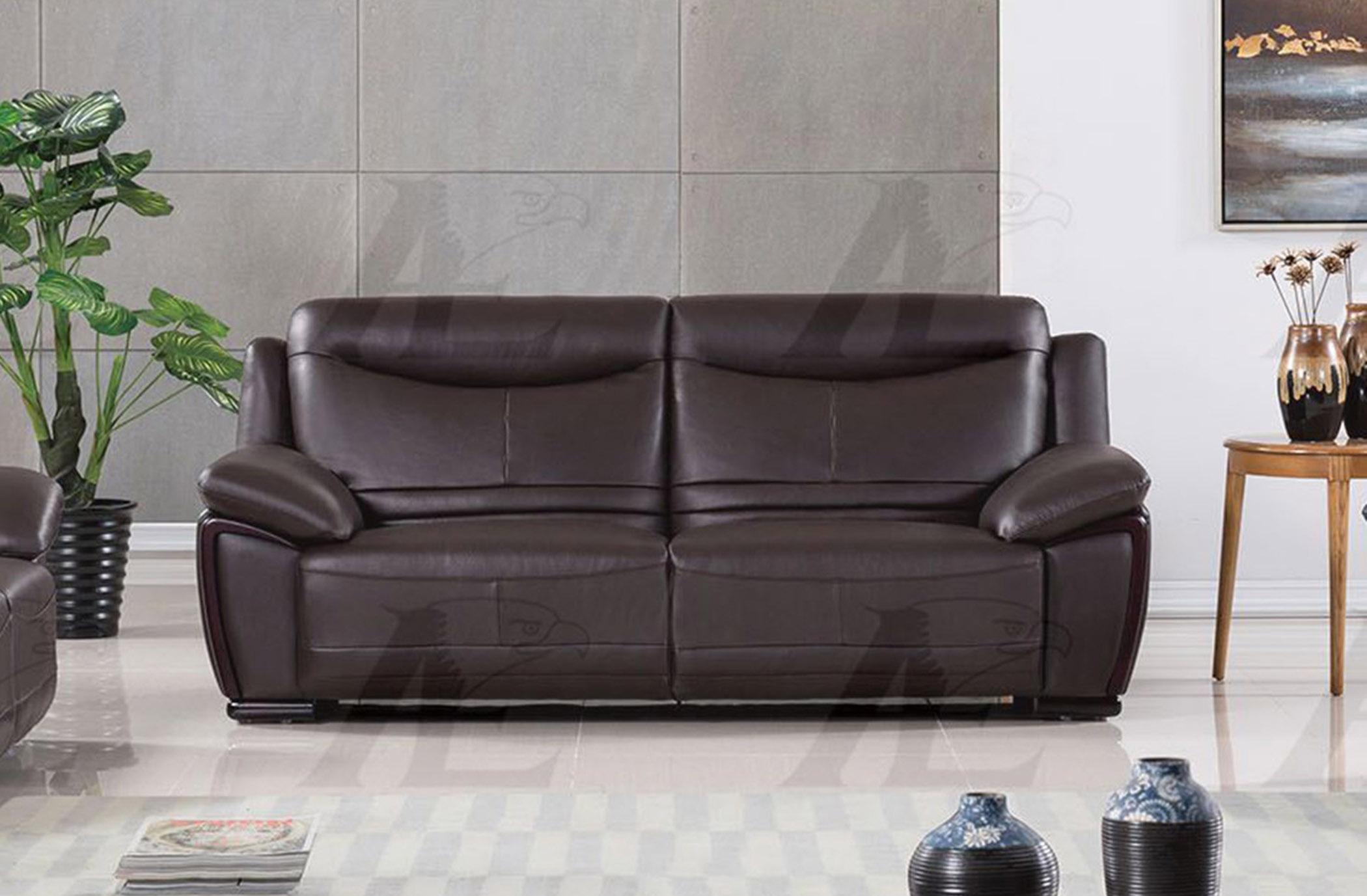 Modern Sofa EK-B308-DC EK-B308-DC in Dark Chocolate Genuine Leather