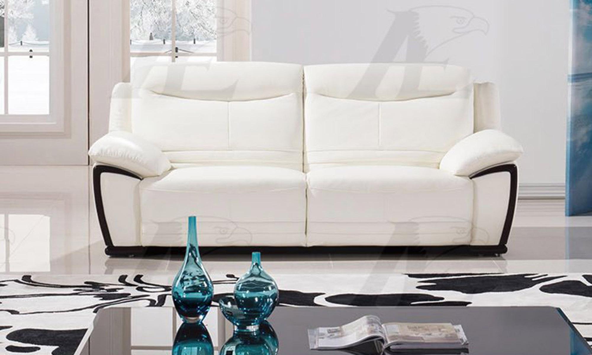 Modern Sofa EK-B308-W EK-B308-W in White Genuine Leather