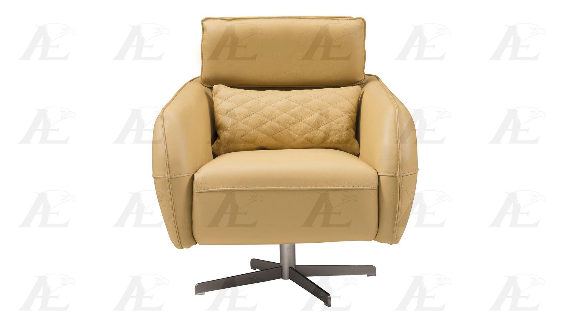 

                    
American Eagle Furniture EK-CH06A-YO Swivel Chair Yellow Italian Leather Purchase 
