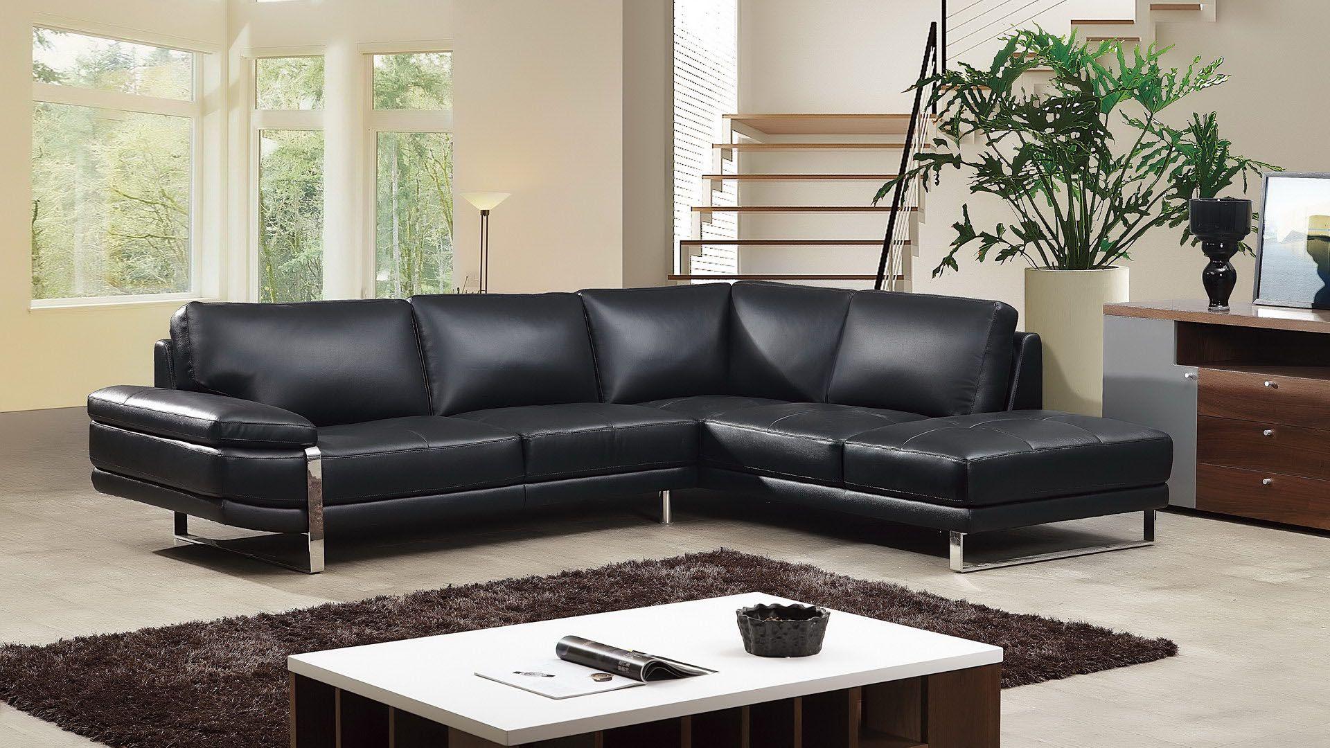 

    
Black Italian Leather Sectional Sofa LEFT EK-L025-BK American Eagle Modern
