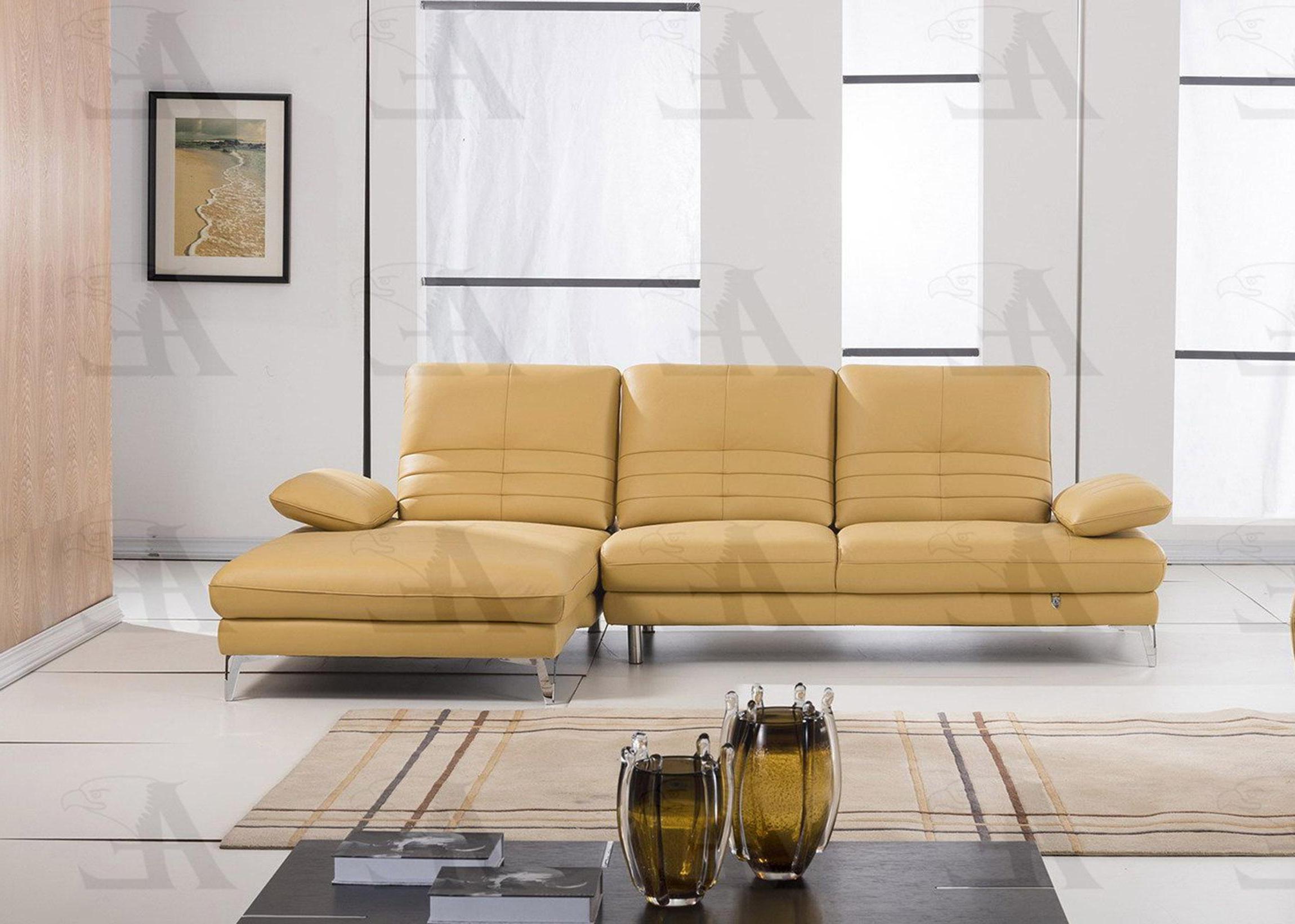 

    
EK-L070L-YO Yellow Italian Leather Sectional Sofa RIGHT EK-L070-YO American Eagle Modern
