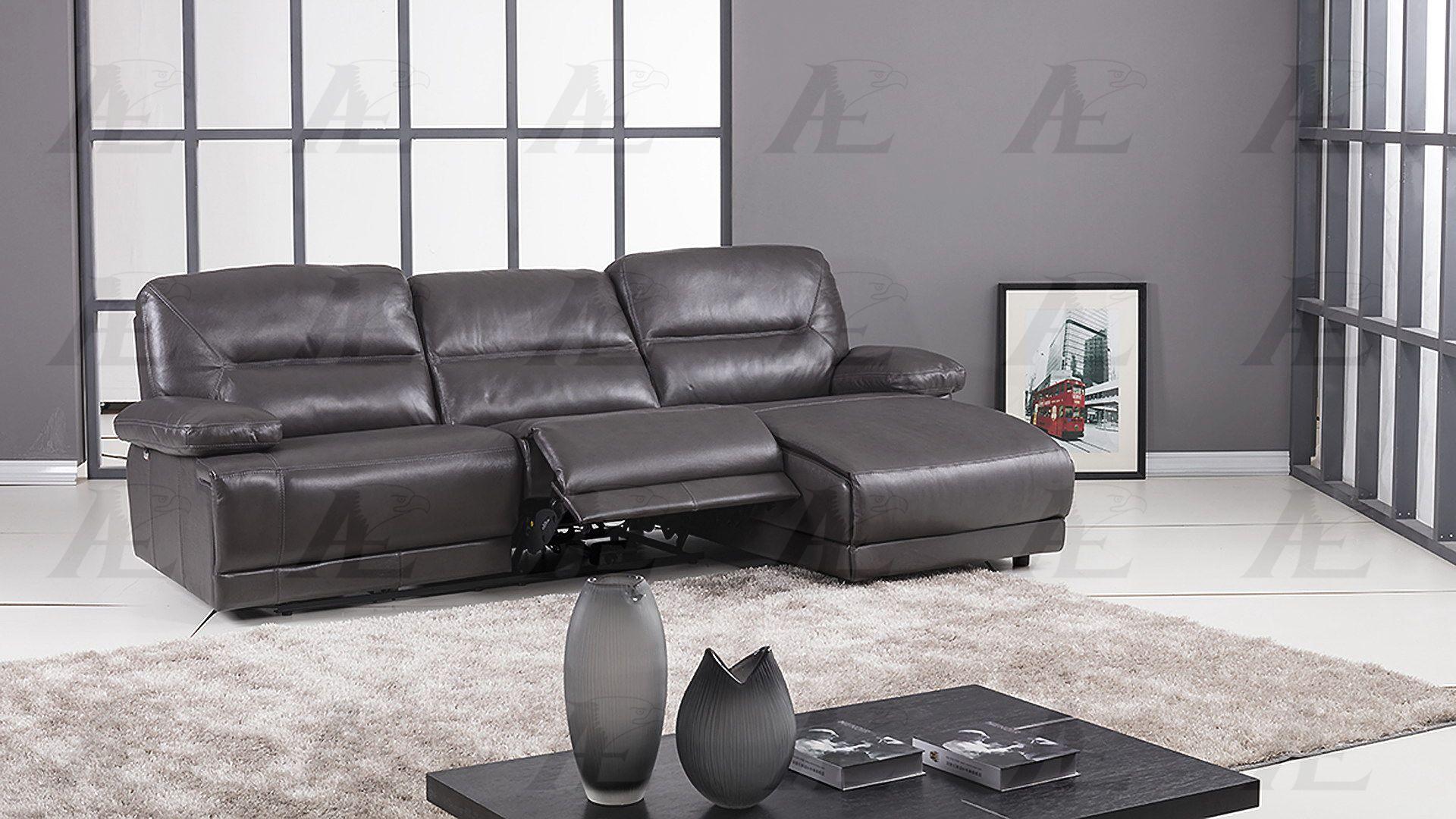 

    
American Eagle Furniture EK-L079-DG Dark Gray Sectional Recliner Sofa Chaise Right Hand Chase Full Leather 2Pcs
