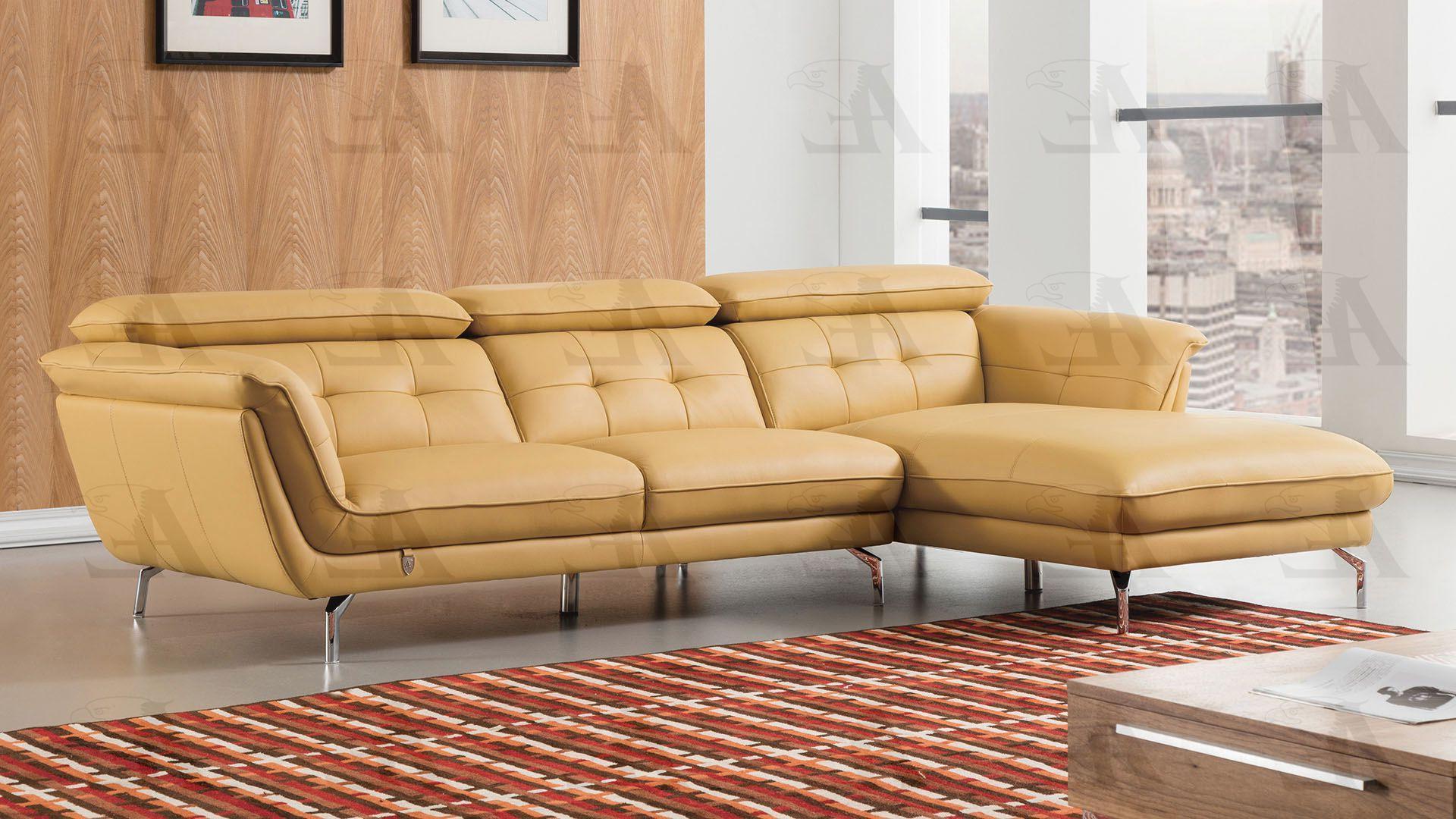 

    
American Eagle Furniture  EK-L083-YO Sectional Sofa Right Hand Chase Italian Leather 2pcs

