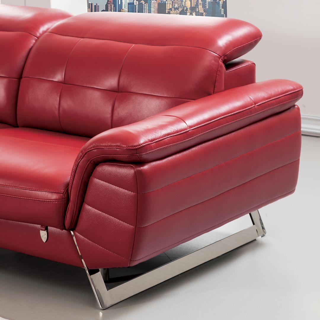 

    
RED Italian Leather Sectional Sofa LEFT EK-L085-RED American Eagle Modern
