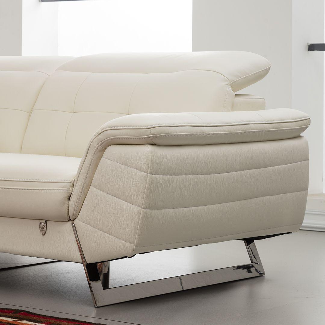 

    
White Italian Leather Sectional Sofa RIGHT EK-L085-W American Eagle Modern

