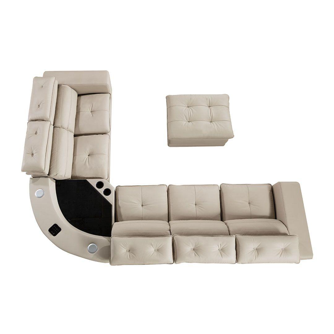 

    
Light Gray Top-Grain Italian Leather Sectional Sofa American Eagle EK-L121M-LG
