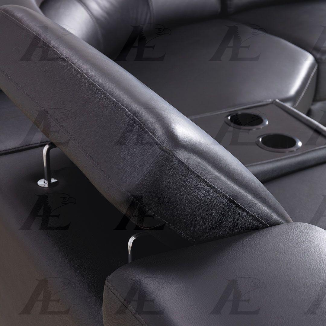 

    
 Order  Black Genuine Leather Sofa LEFT EK-L516-BK American Eagle Modern
