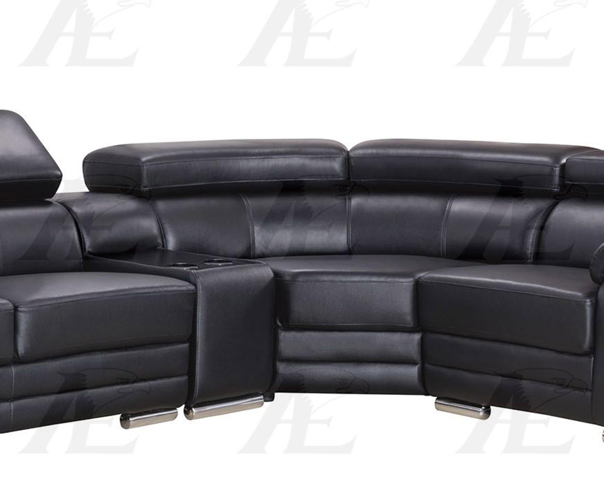 

        
00656237667242Black Genuine Leather Sofa LEFT EK-L516-BK American Eagle Modern

