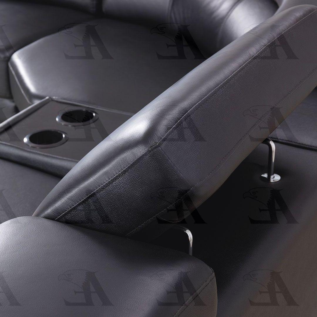 

    
EK-L516R-BK Black Genuine Leather Sofa RIGHT EK-L516-BK American Eagle Modern
