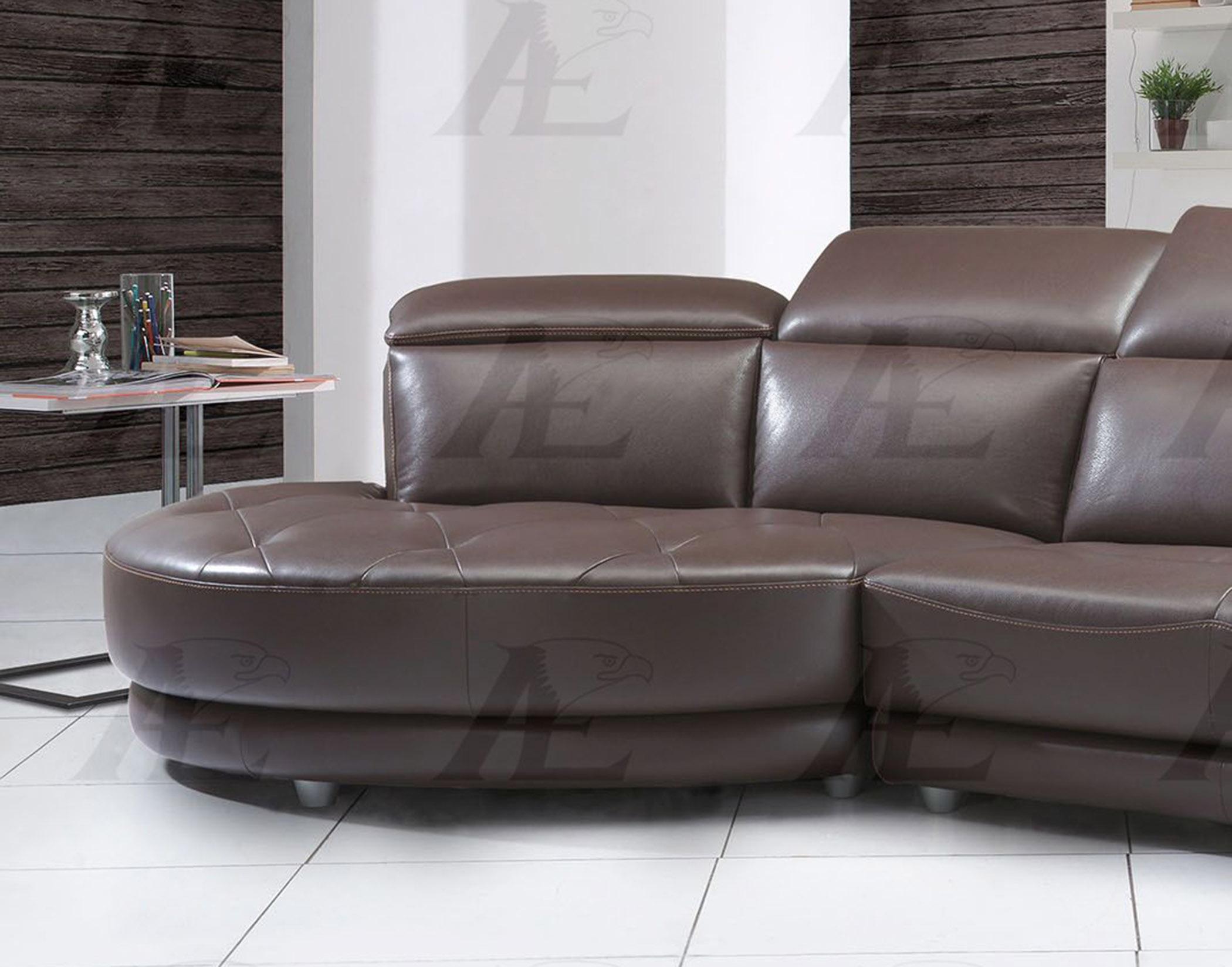 

    
American Eagle Furniture EK-L696-DB Dark Brown Sofa and Chaise RHC Italian Leather 2Pcs
