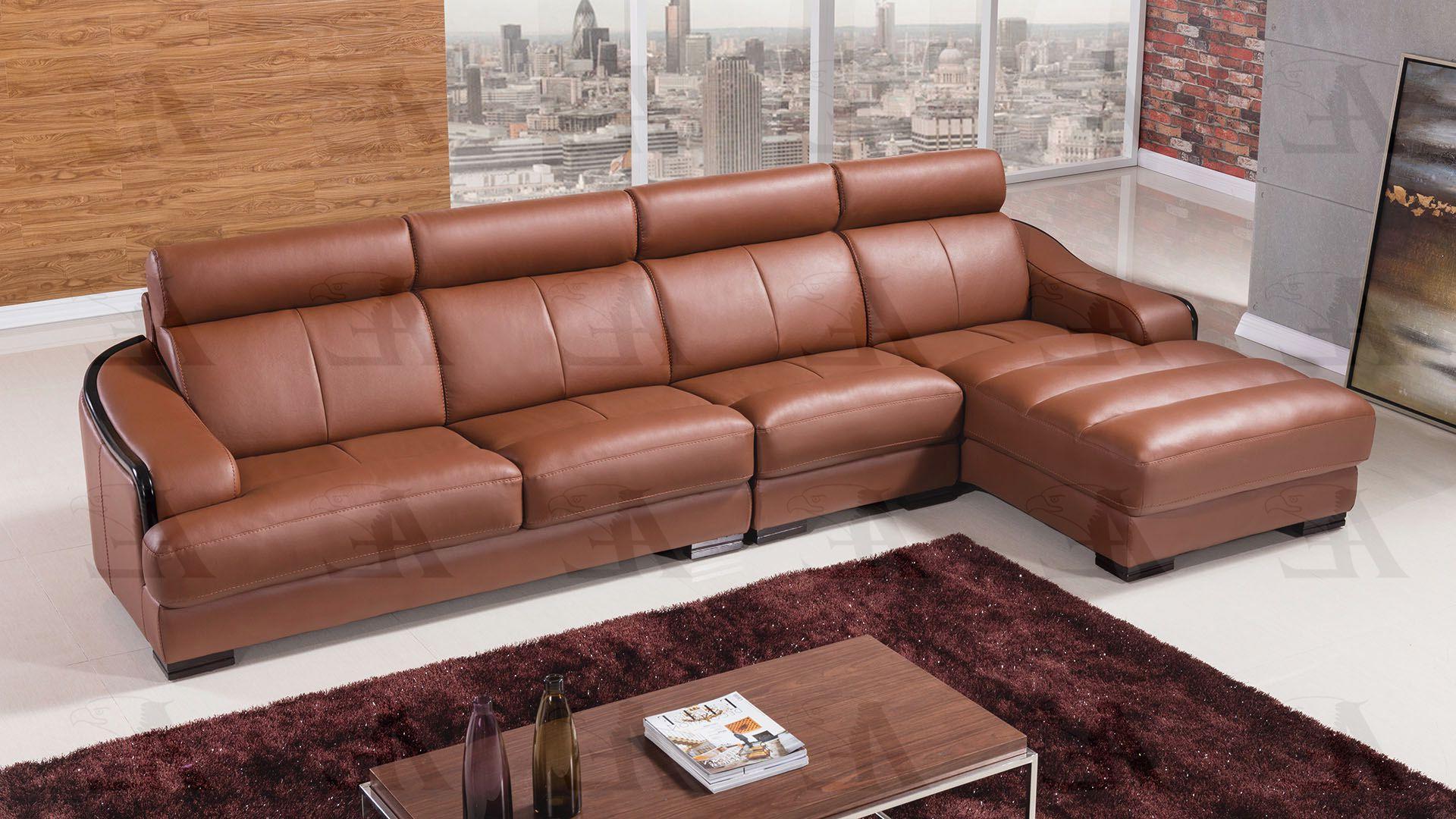 

    
American Eagle Furniture EK-LB310-DT Modern Dark Tan Genuine Leather Sectional RHC 3 Pcs
